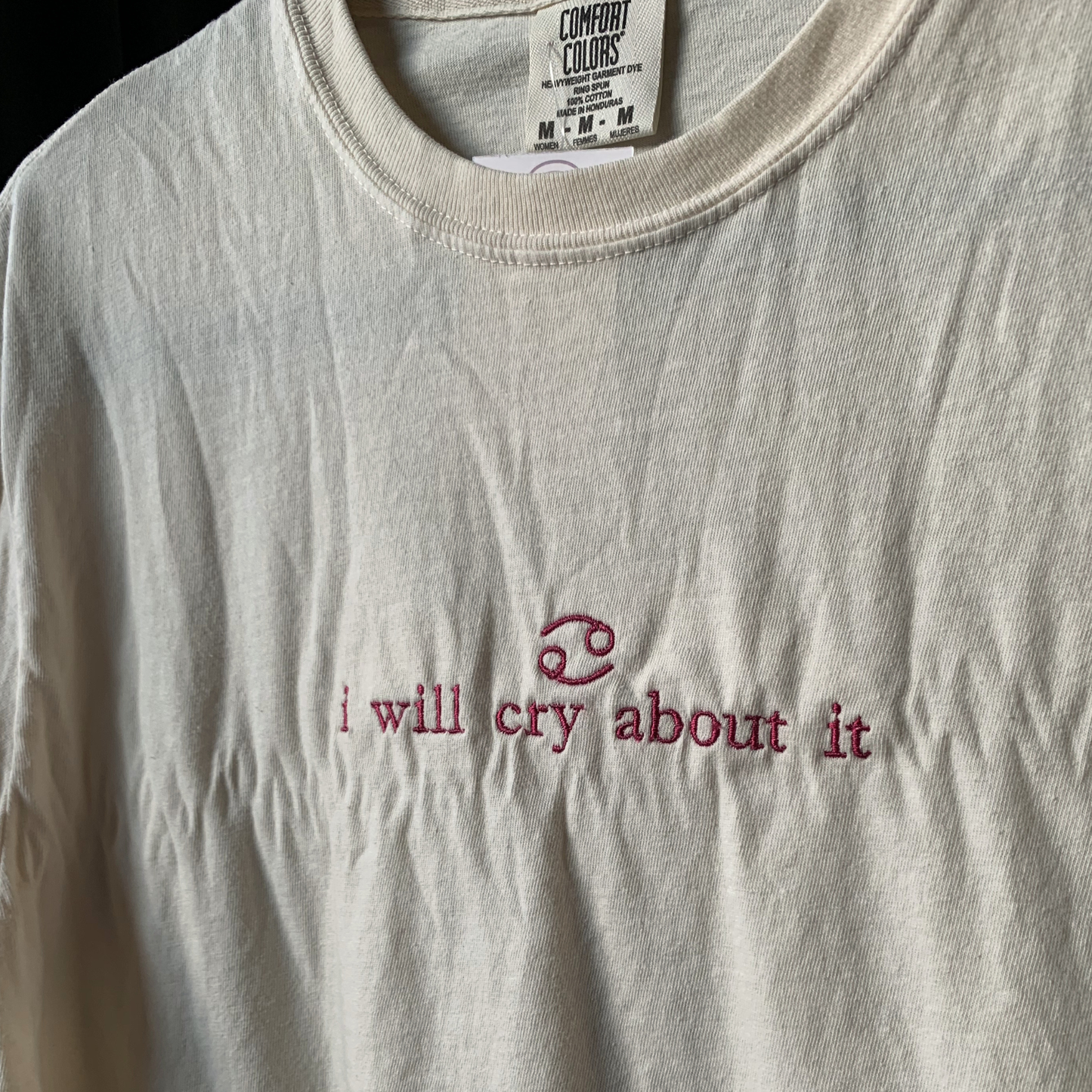 "i will cry about it" Crop T-Shirt (Cancer Zodiac)
