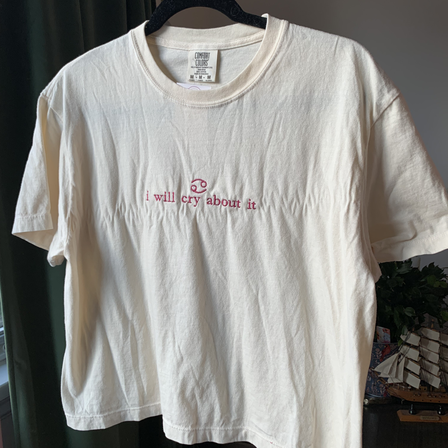 "i will cry about it" Crop T-Shirt (Cancer Zodiac)
