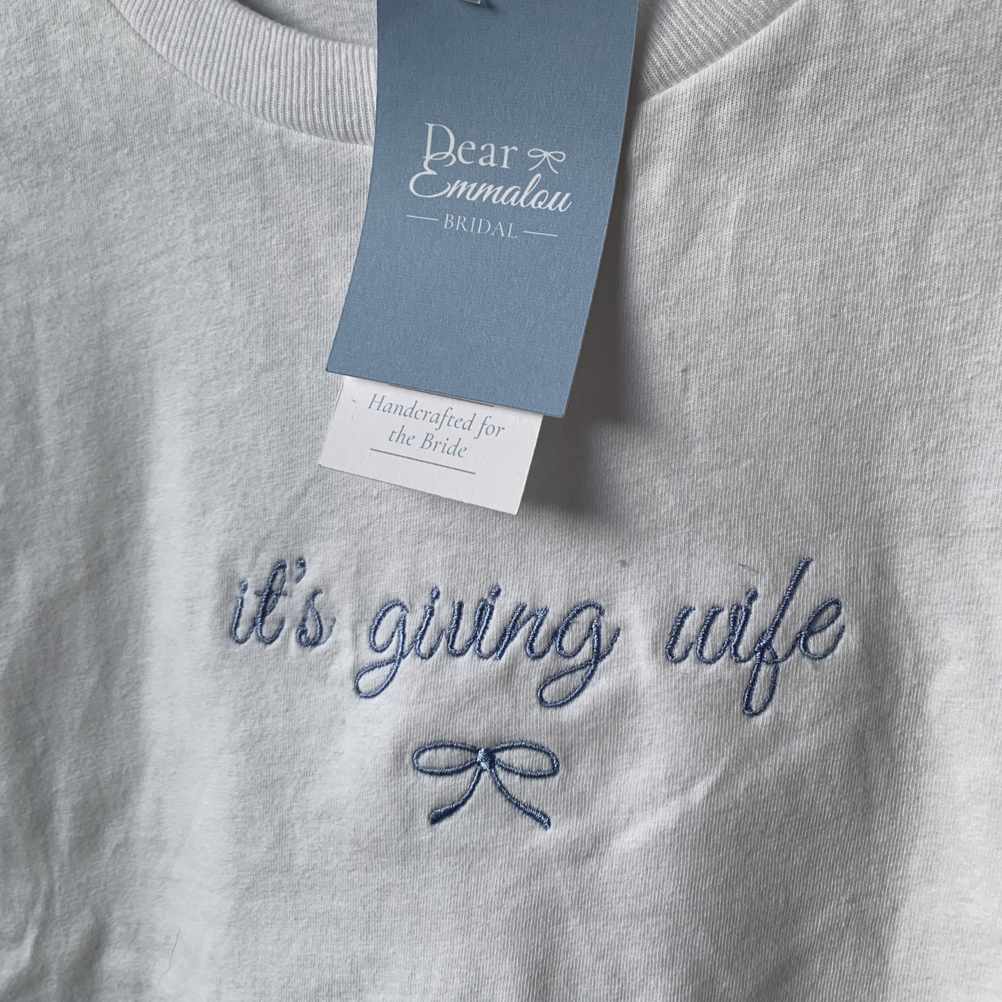 It's Giving Wife Embroidered Crop T-Shirt