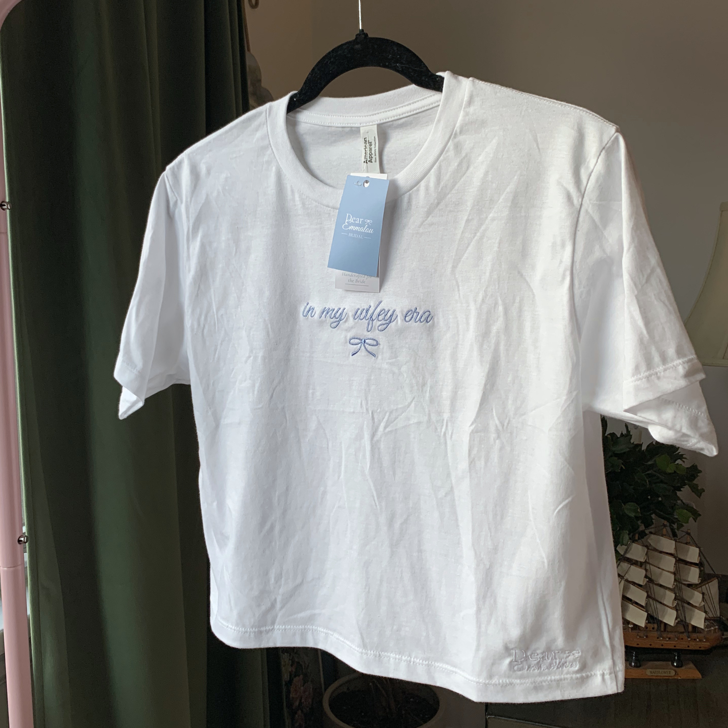In My Wifey Era Embroidered Crop T-Shirt