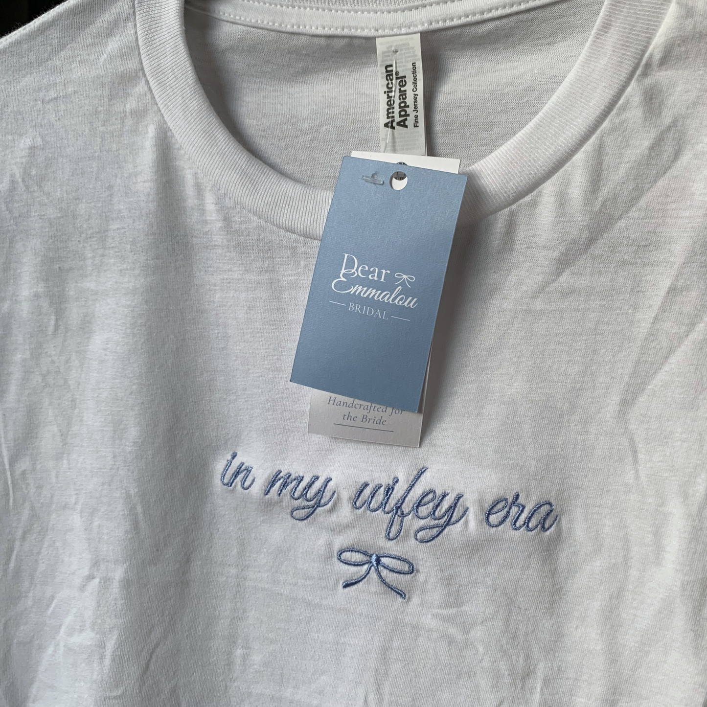 In My Wifey Era Embroidered Crop T-Shirt