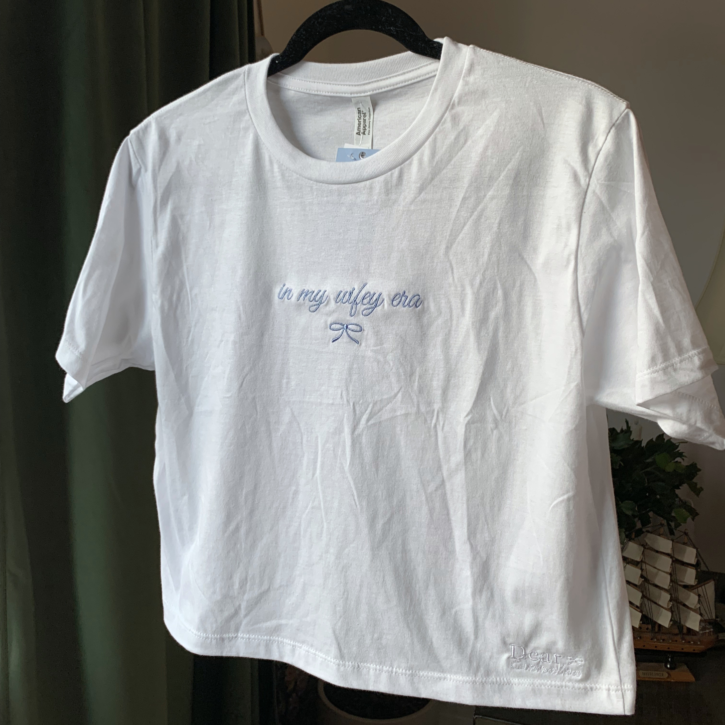 In My Wifey Era Embroidered Crop T-Shirt