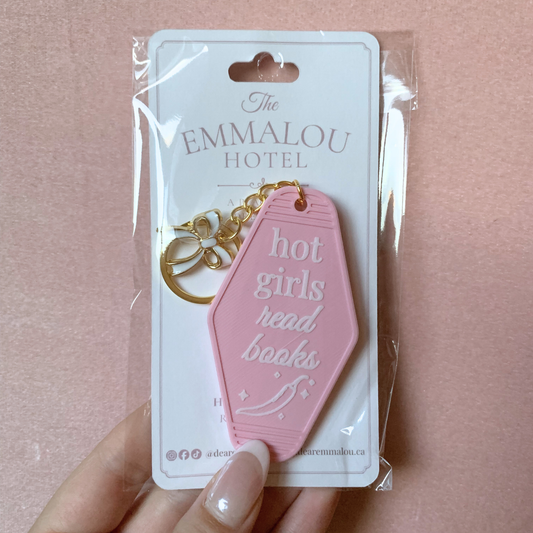 Hot Girls Read Pink Motel Keychain