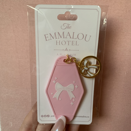 Coquette Bow Pink Motel Keychain