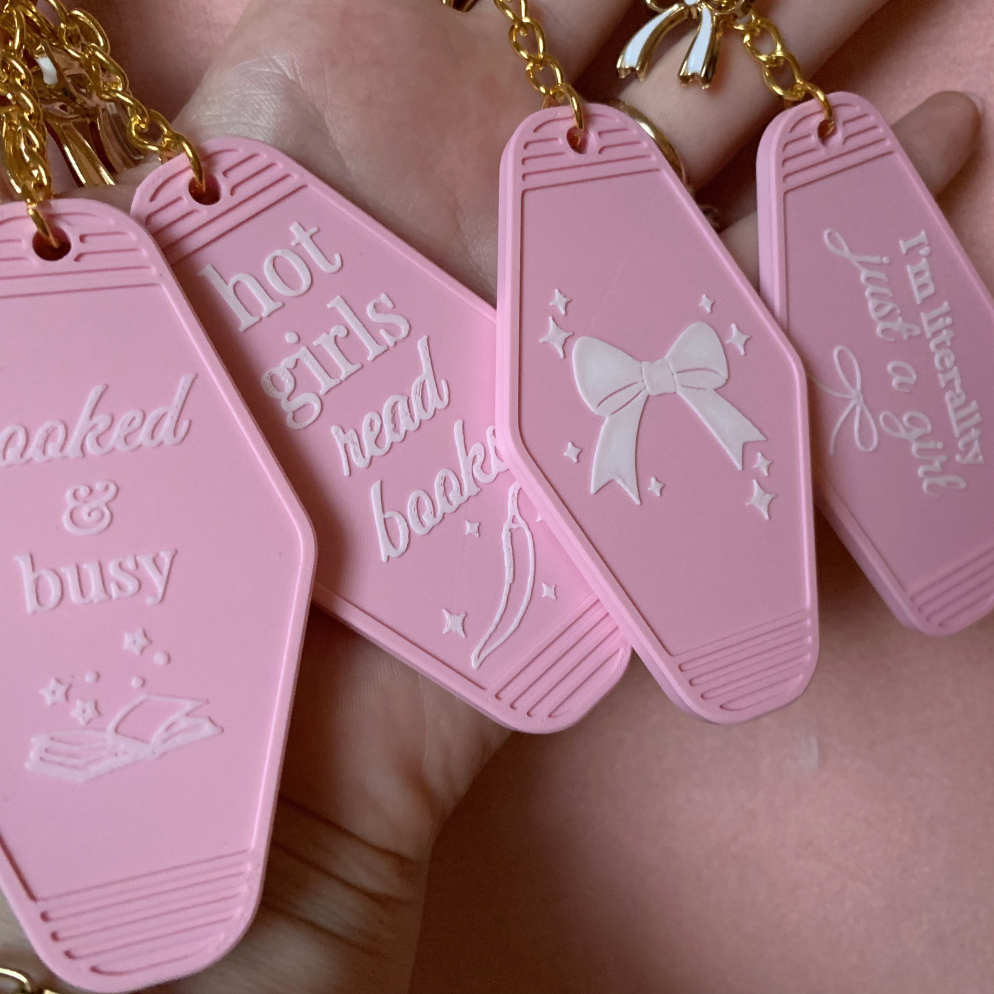 Coquette Bow Pink Motel Keychain