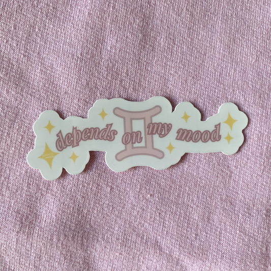 Depends On My Mood | Gemini Zodiac Sticker
