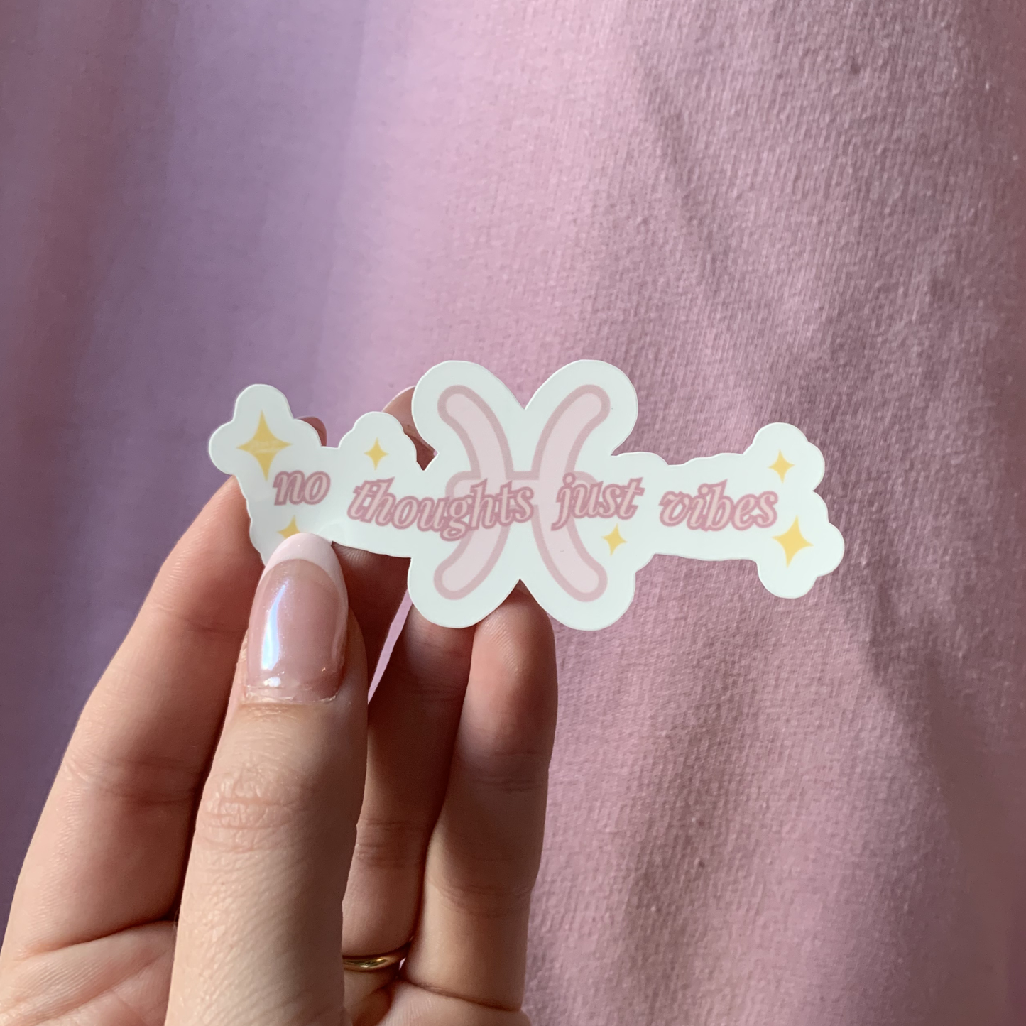 No Thoughts Just Vibes | Pisces Zodiac Sticker