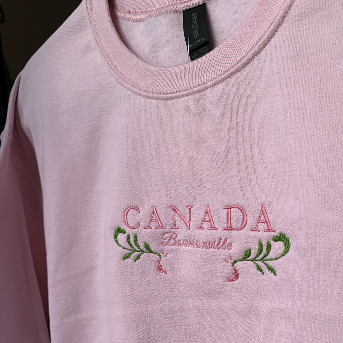 Blooming in Bowmanville Canada Embroidered Crewneck Sweatshirt