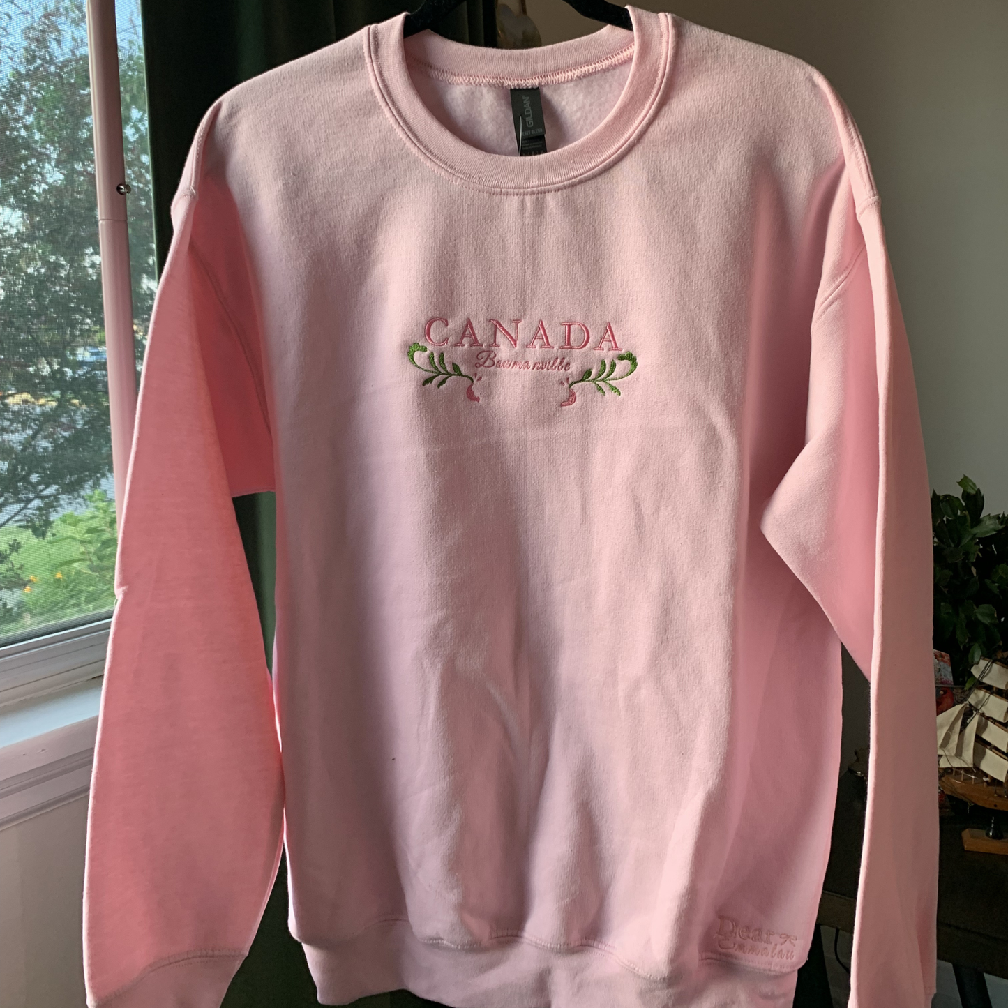 Blooming in Bowmanville Canada Embroidered Crewneck Sweatshirt
