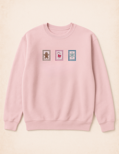 Petite Holiday Stamps Sweatshirt