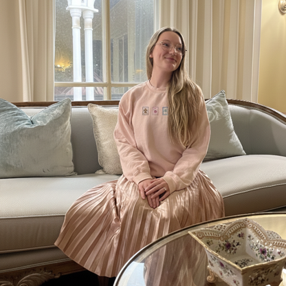 Petite Holiday Stamps Sweatshirt