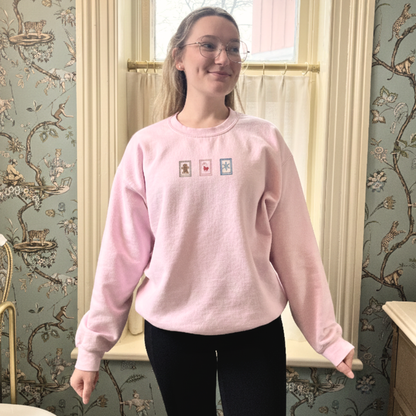 Petite Holiday Stamps Sweatshirt
